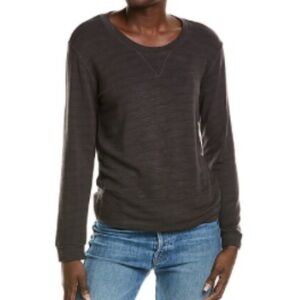 Monrow Charcoal Super Soft Crew Neck Sweatshirt